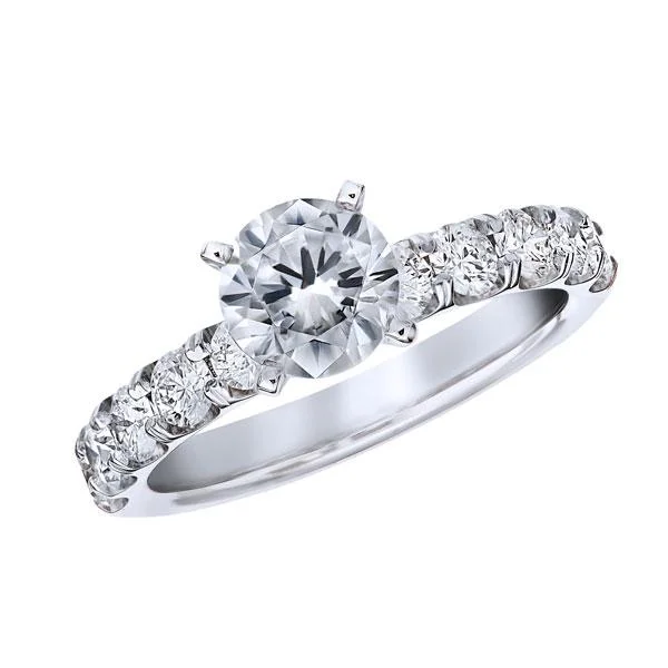 14k White Gold Diamond Engagement Ring