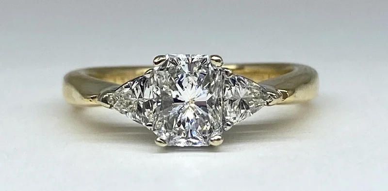 14k yellow gold Cushion Diamond Anniversary or Diamond Engagement Ring