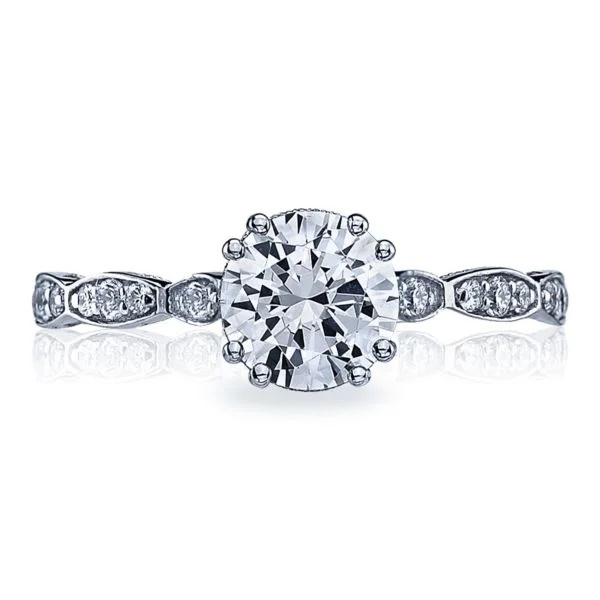 Sculpted Crescent Diamond Engagement Ring in 18k