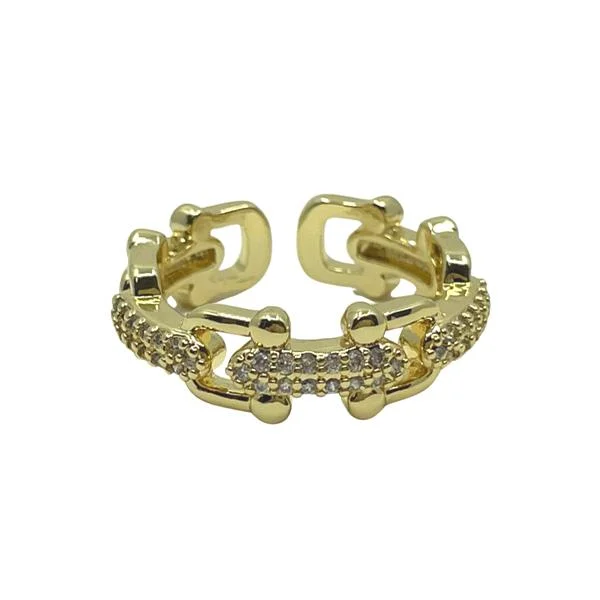 Adjustable Ring: 18kt Gold Fill ULink CZ (RG4005)