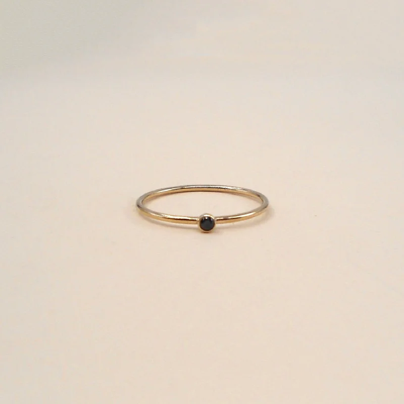 Gold Filled Black CZ Stacking Rings