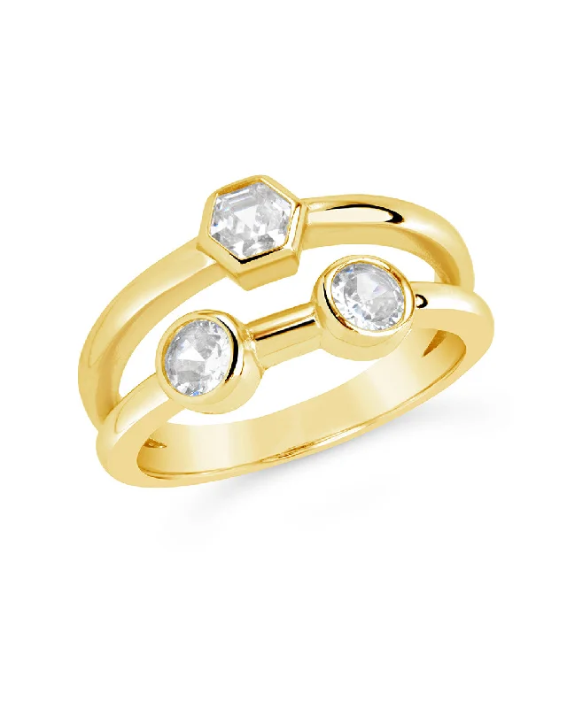 Lou Triple CZ Ring