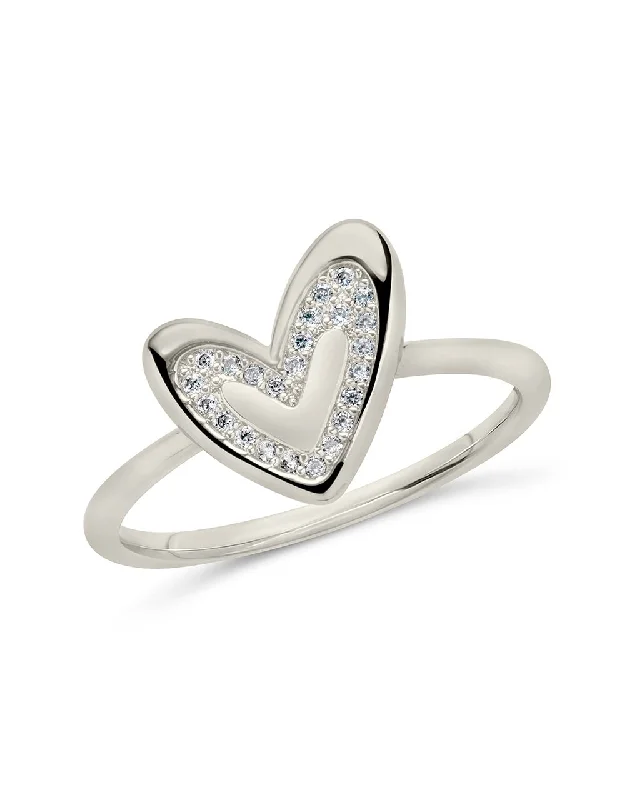 Sterling Silver Mabel CZ Heart Ring