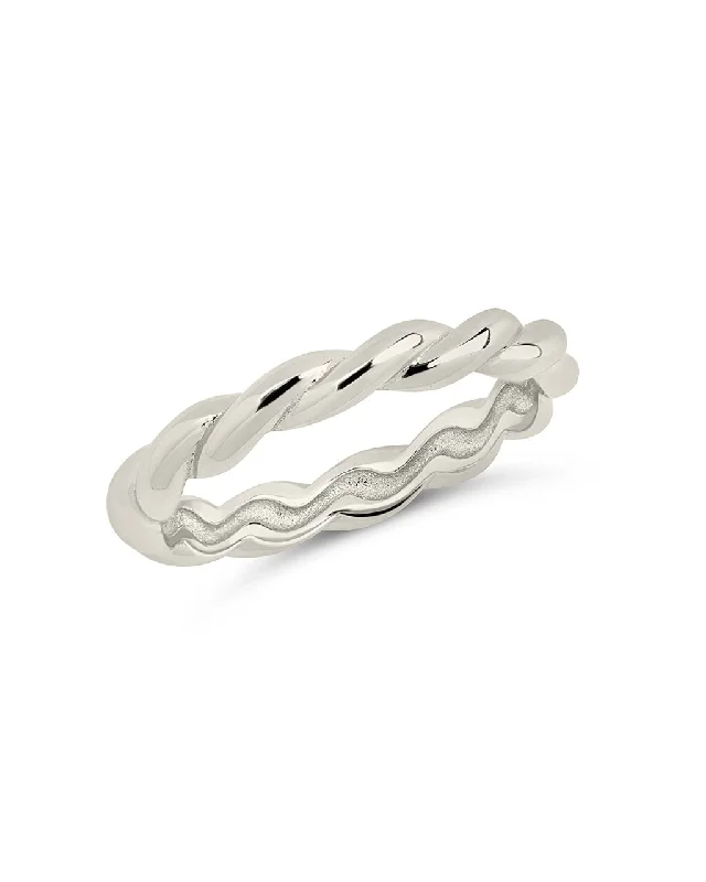 Sterling Silver Nixie Twist Band Ring