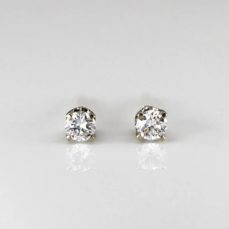 Solitaire Diamond Stud Earrings | 0.46ctw |