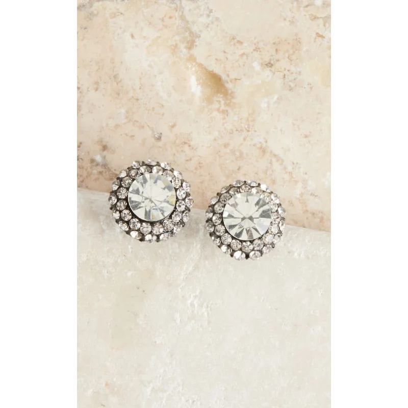 Large Crystal Ball Stud Earrings