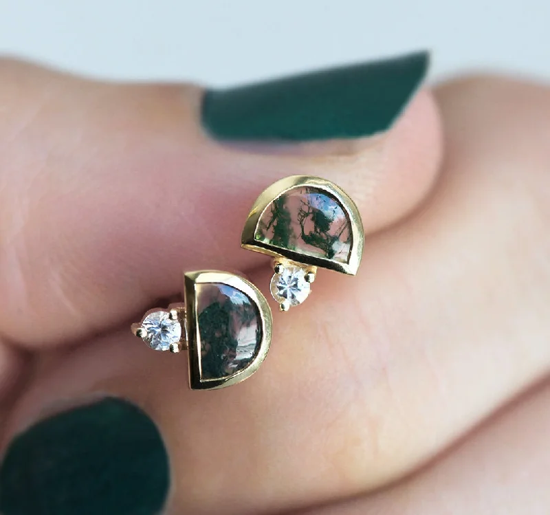 Emma Moss Agate Stud Earrings