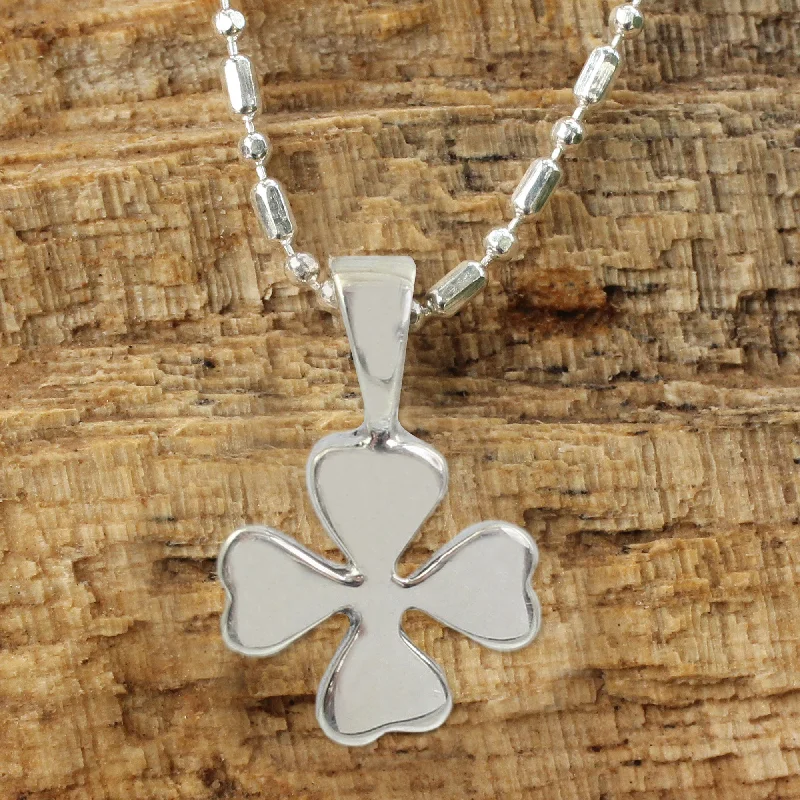 Lucky Clover Silver Lucky 4-Leaf Clover Necklace