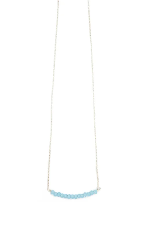 Michelle Bar Demi Fine Necklace in Chalcedony