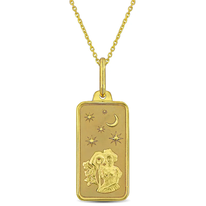 Mimi & Max Aquarius Horoscope Necklace in 10k Yellow Gold