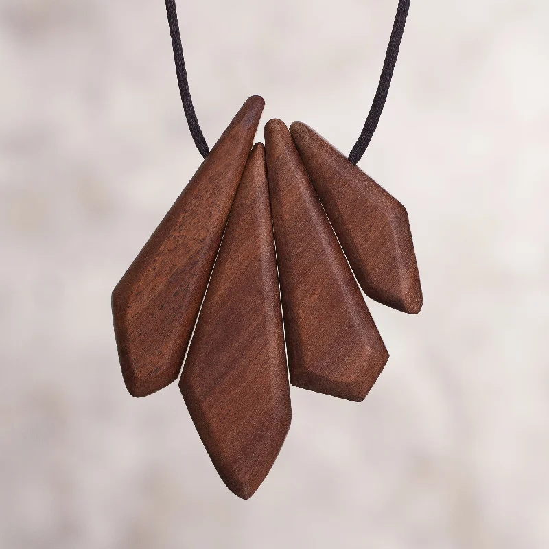 Prelude Artisan Made Recycled Wood Pendant Necklace from Peru