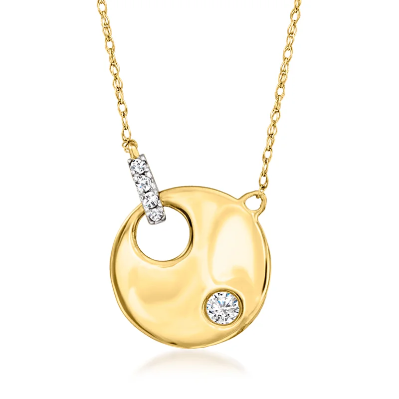 Ross-Simons Diamond Circle Necklace in 14kt Yellow Gold