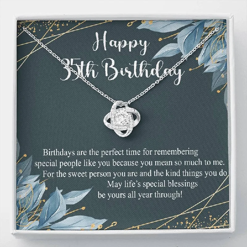 35th Necklace 35th s for Women Jewelry Gift for Her 35 Years Old Love Knot Necklace Personalized 35th Birthday