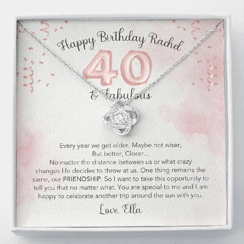 40th Birthday Necklace 40th Birthday Necklace For Friend Bestie Fortieth Gifts BFF Birthday Unbiological Sister