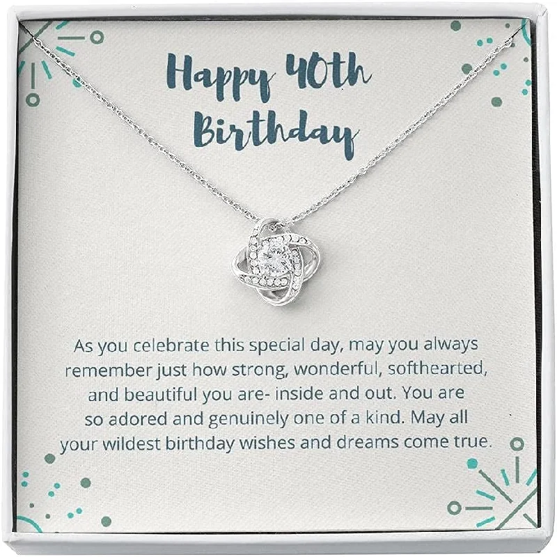 40th birthday necklace Knot Necklace I Daughter Sister Best Friend 40th I 40th for Womenr Anniversary Gift Necklace