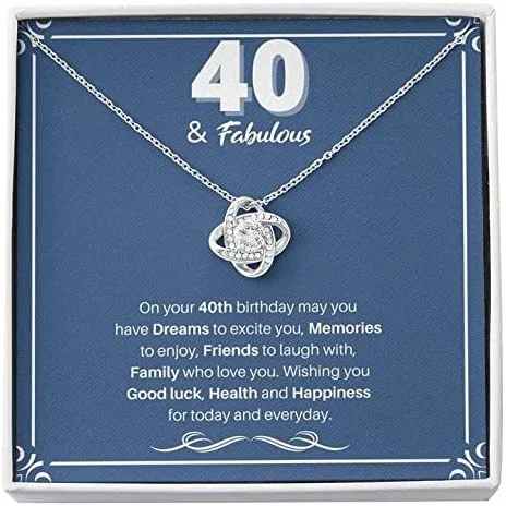 40th Birthday Necklace Love Knot Necklace 40th Gift for Her 40th 40th Gift for Friend 40th Gift for