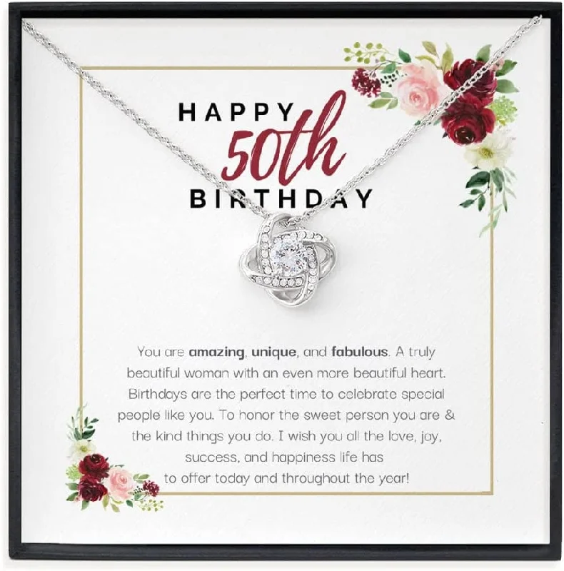 50th Birthday Necklace Gift For Women 50th For Her Dainty Necklace Friend For Her White Gold Necklace Necklace