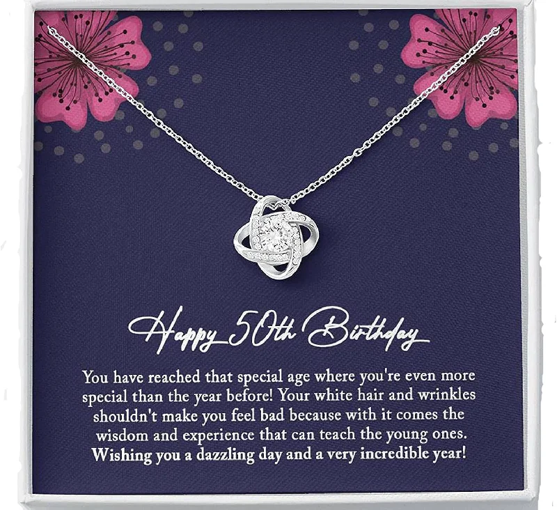 50th Birthday Necklace Gift for Women Happy 50th Birthday Milestone Jewelry for Her Fifty and Fabulous Gift for 50