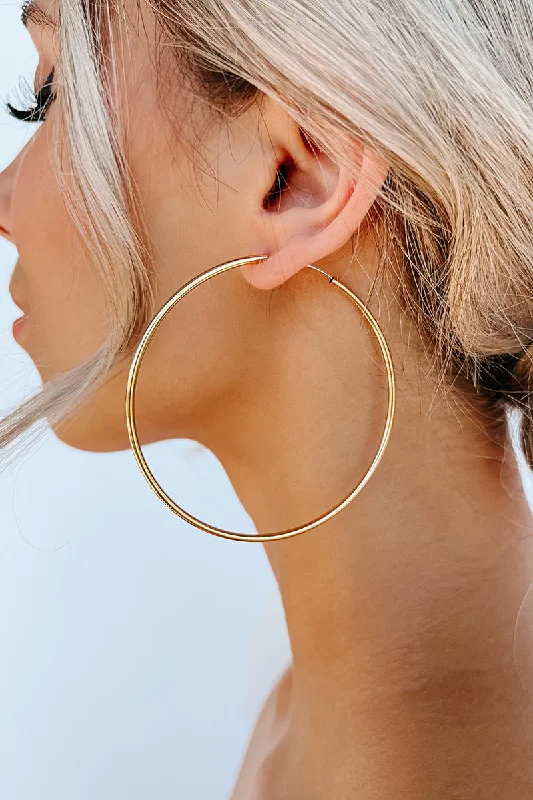 Don't Care Large Hoop Earrings (Gold)