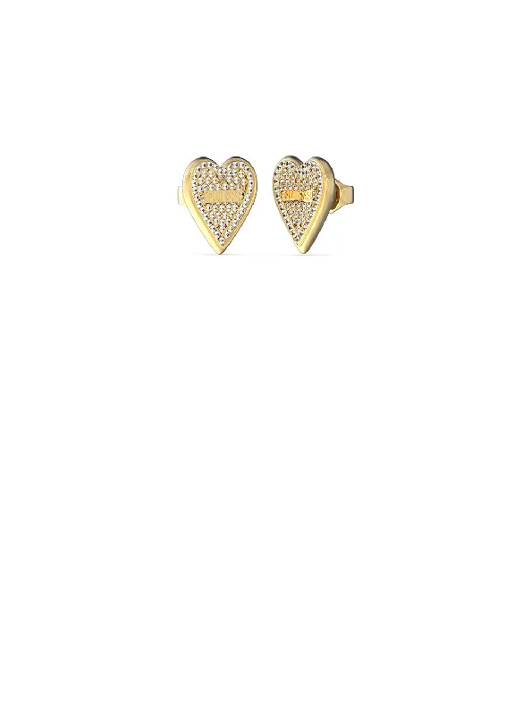 Gold Love Me Tender Glitter Stud Earrings