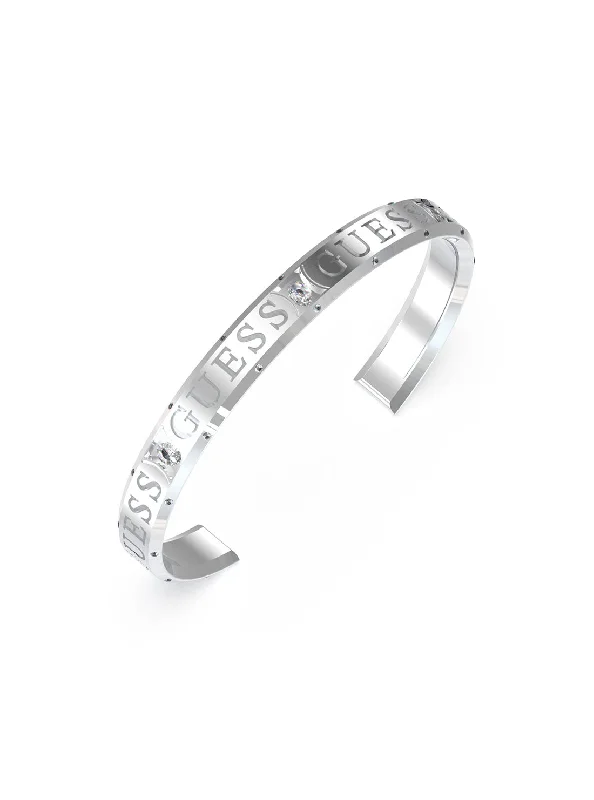 Silver Crystal Logo Bangle