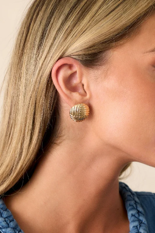 Where I'll Be Textured Gold Earrings