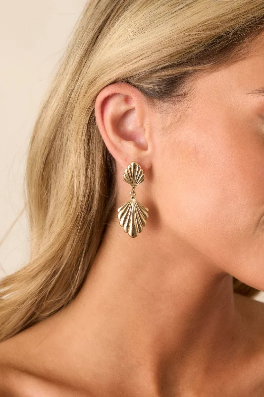 Your Biggest Fan Gold Drop Earrings