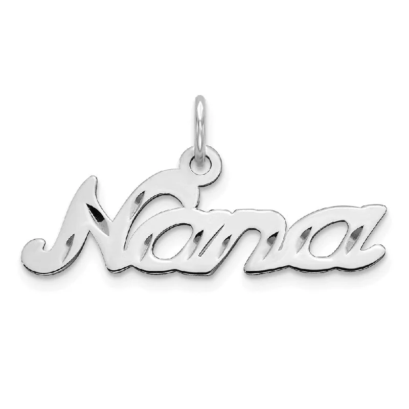 14k White Gold Nana Charm or Pendant, 27mm