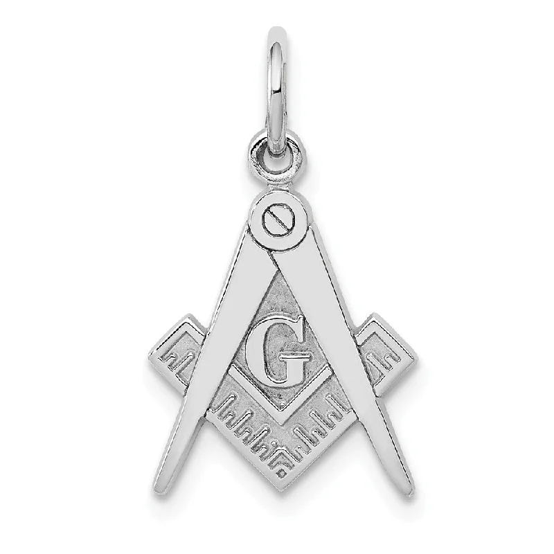 14k Yellow or White Gold Masonic Symbol Charm or Pendant, 12mm