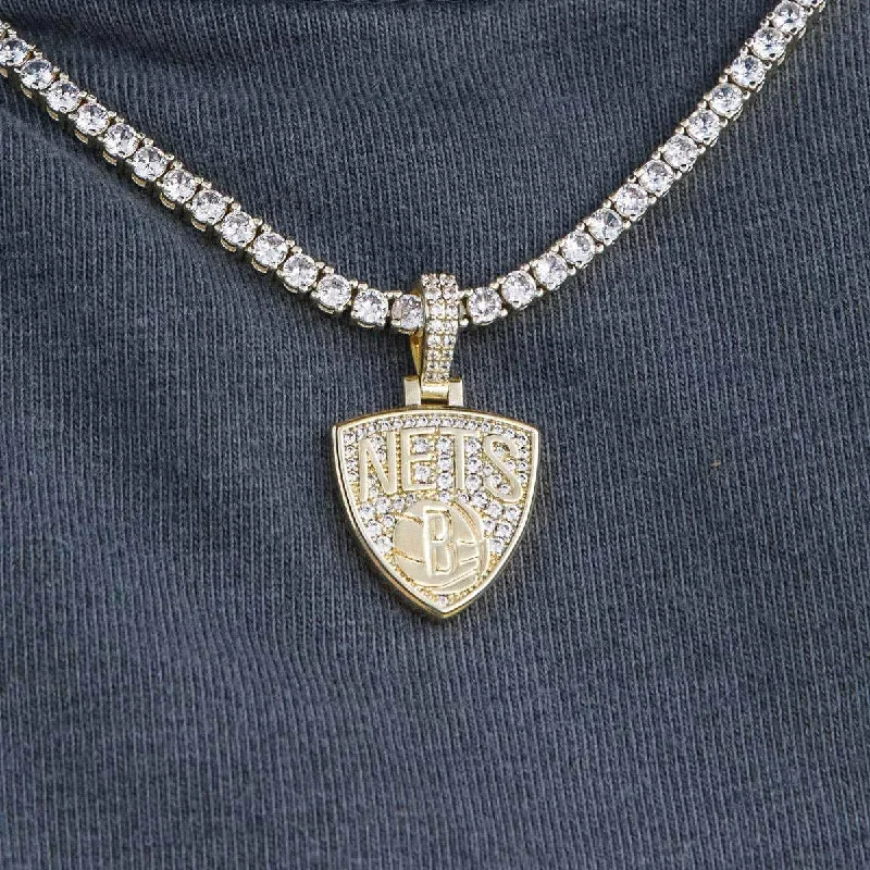 Brooklyn Nets Official NBA Micro Logo Pendant