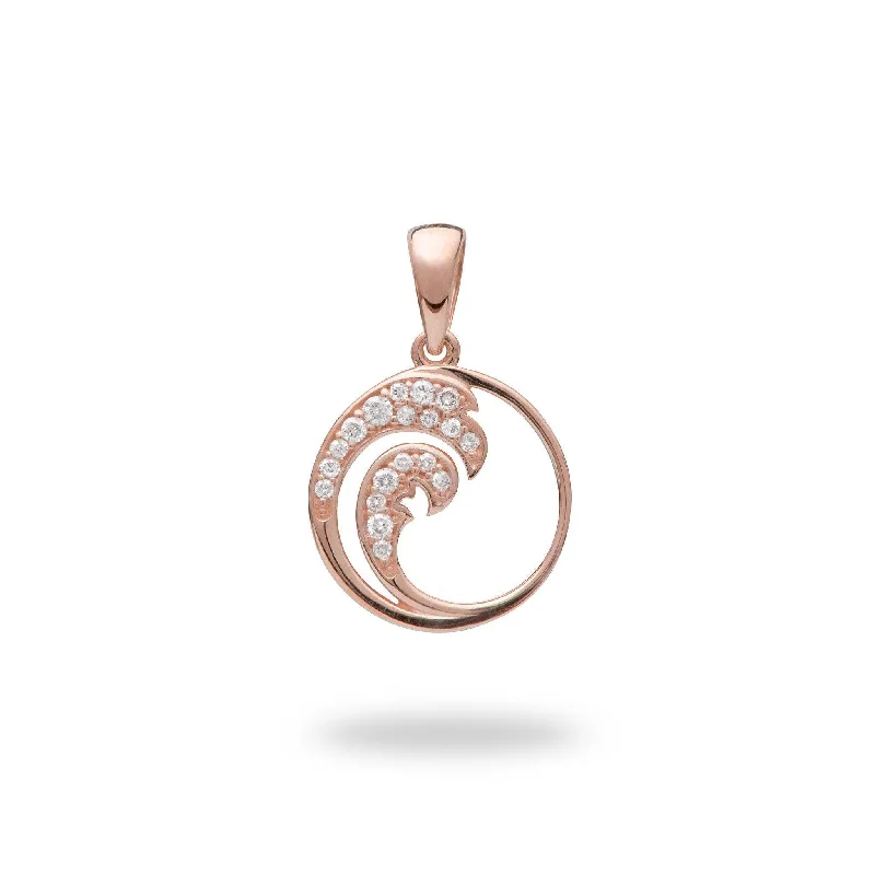 Nalu Pendant in Rose Gold with Diamonds - 12mm