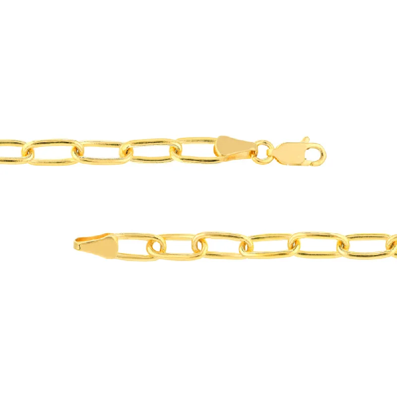 14k Gold Paper Clip Link Bracelet 7.5"