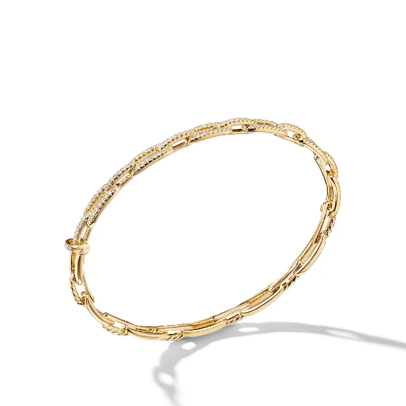 Stax Chain Link Bracelet in 18K Yellow Gold with Diamonds\, 4mm