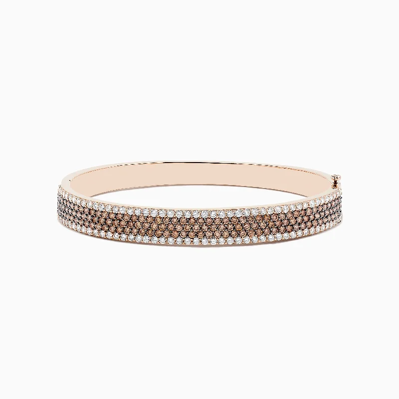 14K Rose Gold Espresso and White Diamond Bangle