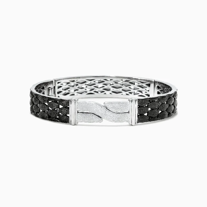 Men's Sterling Silver Black Rhodium Finish Bangle