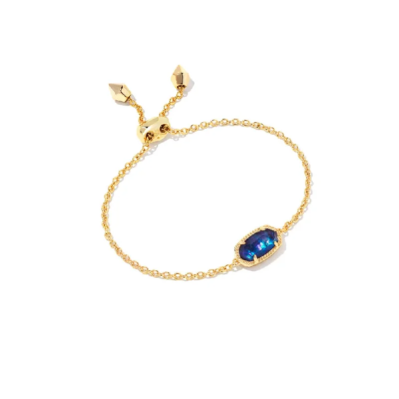 Kendra Scott Elaina Delicate Chain Bracelet in Gold Navy Abalone