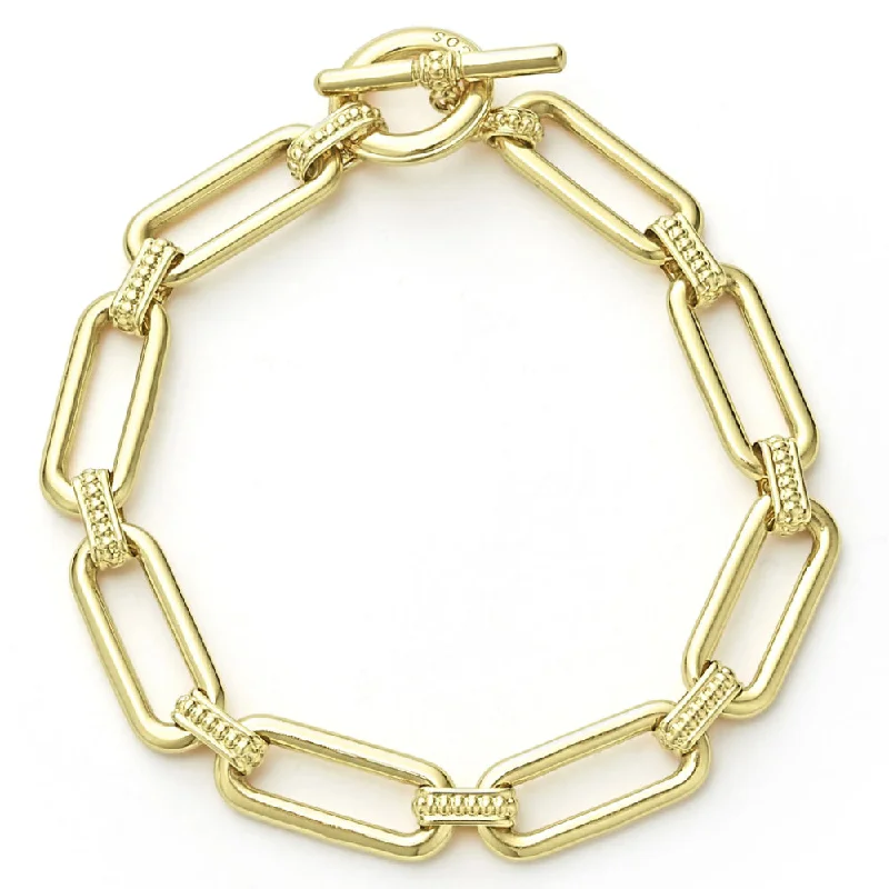 Lagos 18k Gold Signature Caviar Link Bracelet