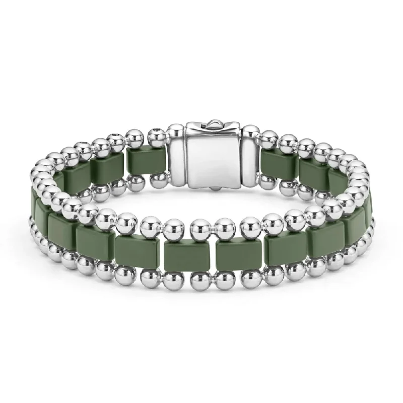 Lagos Anthem Matte Hunter Green Ceramic Link Bracelet