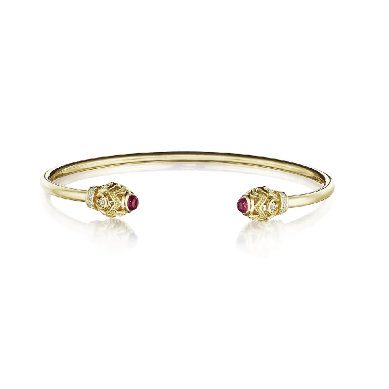 Verragio 18k Diamond and Rhodolite Garnet Bangle